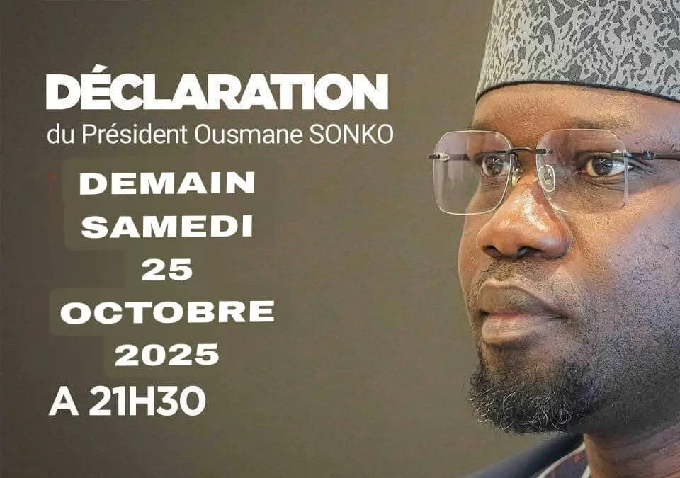 Ousmane Sonko rompt le silence : déclaration annoncée à 21h30…