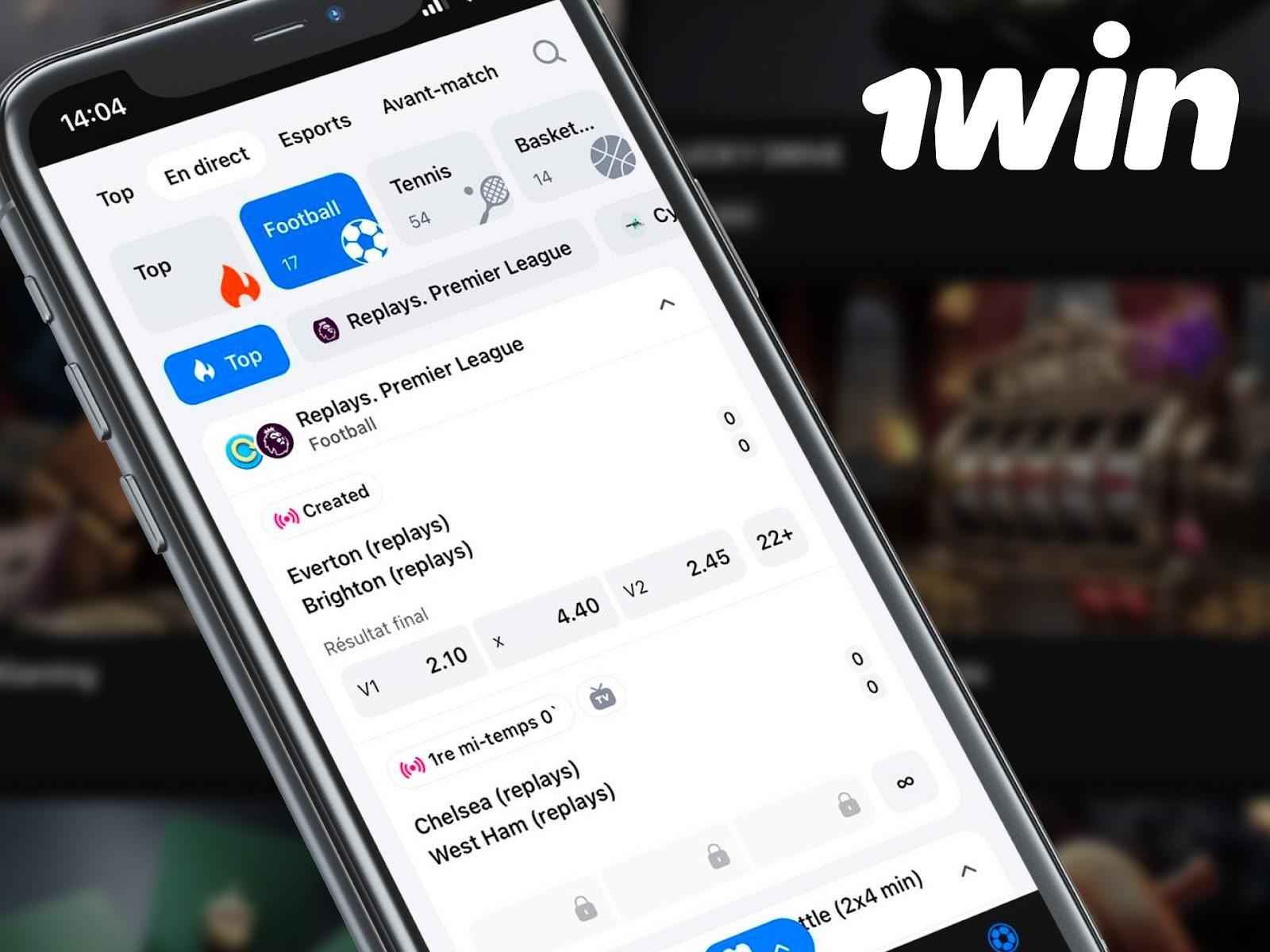 Paris Sportifs via l&rsquo;Application Mobile 1win