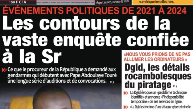 Découvrez les Unes des journaux sénégalais du vendredi 3 octobre 2025
