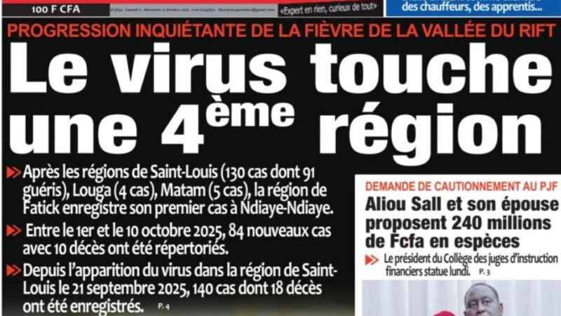 Découvrez les Unes des journaux sénégalais du samedi 11 octobre 2025