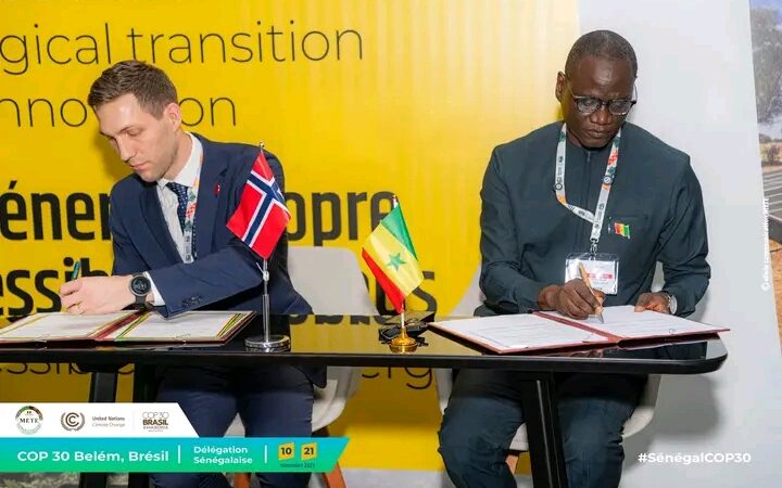COP30 : Abdourahmane Diouf et Andreas Bjelland Eriksen signent un accord bilatéral de coopération climatique