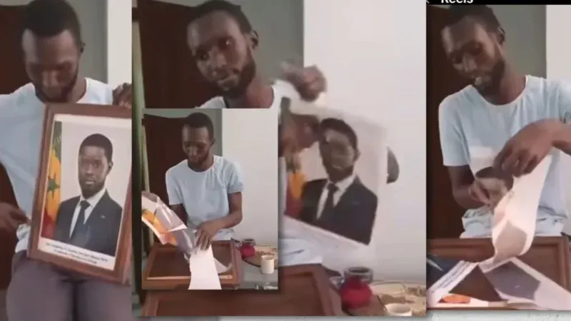 Sénégal – Portrait du Président Diomaye déchiré : l’auteur de l’acte arrêté et placé en garde à vue à Saint-Louis