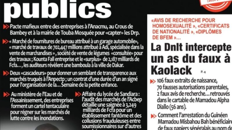 Découvrez les Unes des journaux sénégalais du lundi 03 novembre 2025