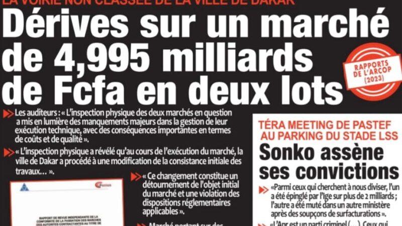 Découvrez les Unes des journaux sénégalais du lundi 10 novembre 2025