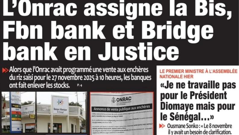 Découvrez les Unes des journaux sénégalais du samedi 29 novembre 2025