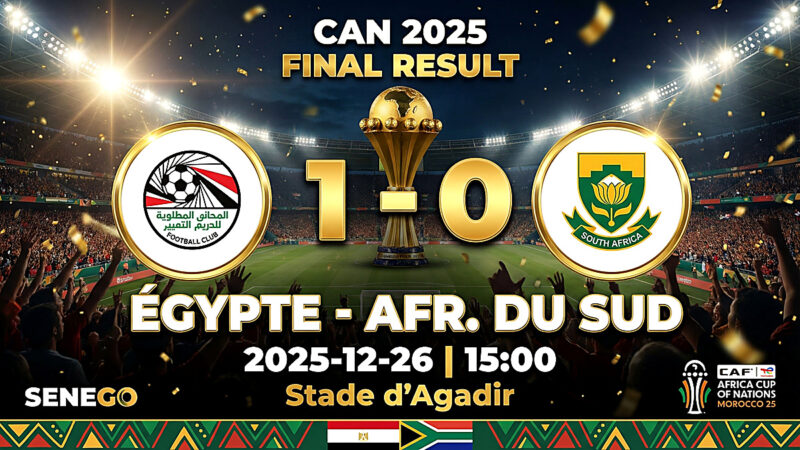 CAN 2025 : L&rsquo;Égypte s&rsquo;impose au forceps face à l&rsquo;Afrique du Sud (1-0) grâce à Salah et un grand El Shenawy