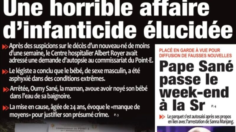 Découvrez les Unes des journaux sénégalais du samedi 6 décembre 2025