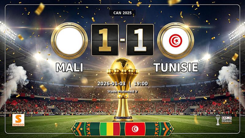 CAN 2025 : Scénario incroyable entre le Mali et la Tunisie (1-1), découvrez les notes des joueurs