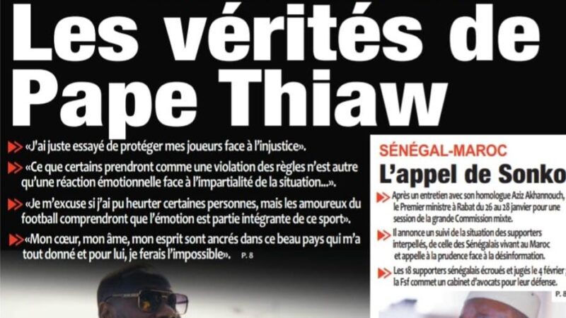 Découvrez les Unes des journaux sénégalais du jeudi 22 janvier 2026
