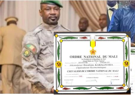 Mali : Ibrahim Karagnara élevé au rang de Chevalier de l’Ordre national par le président Assimi Goïta