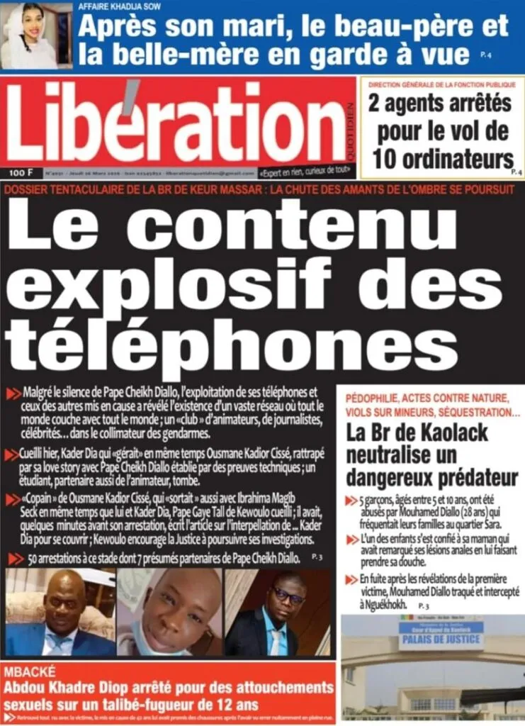 Découvrez les Unes des journaux sénégalais du jeudi 26 mars 2026