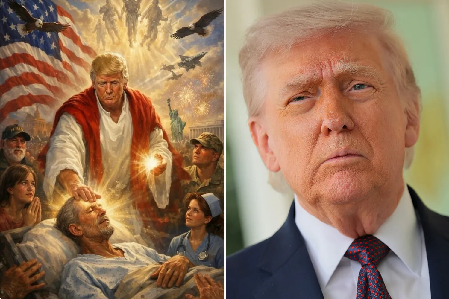 Donald Trump supprime son montage en Jésus et soutient que l&rsquo;image le montrait dans un autre métier