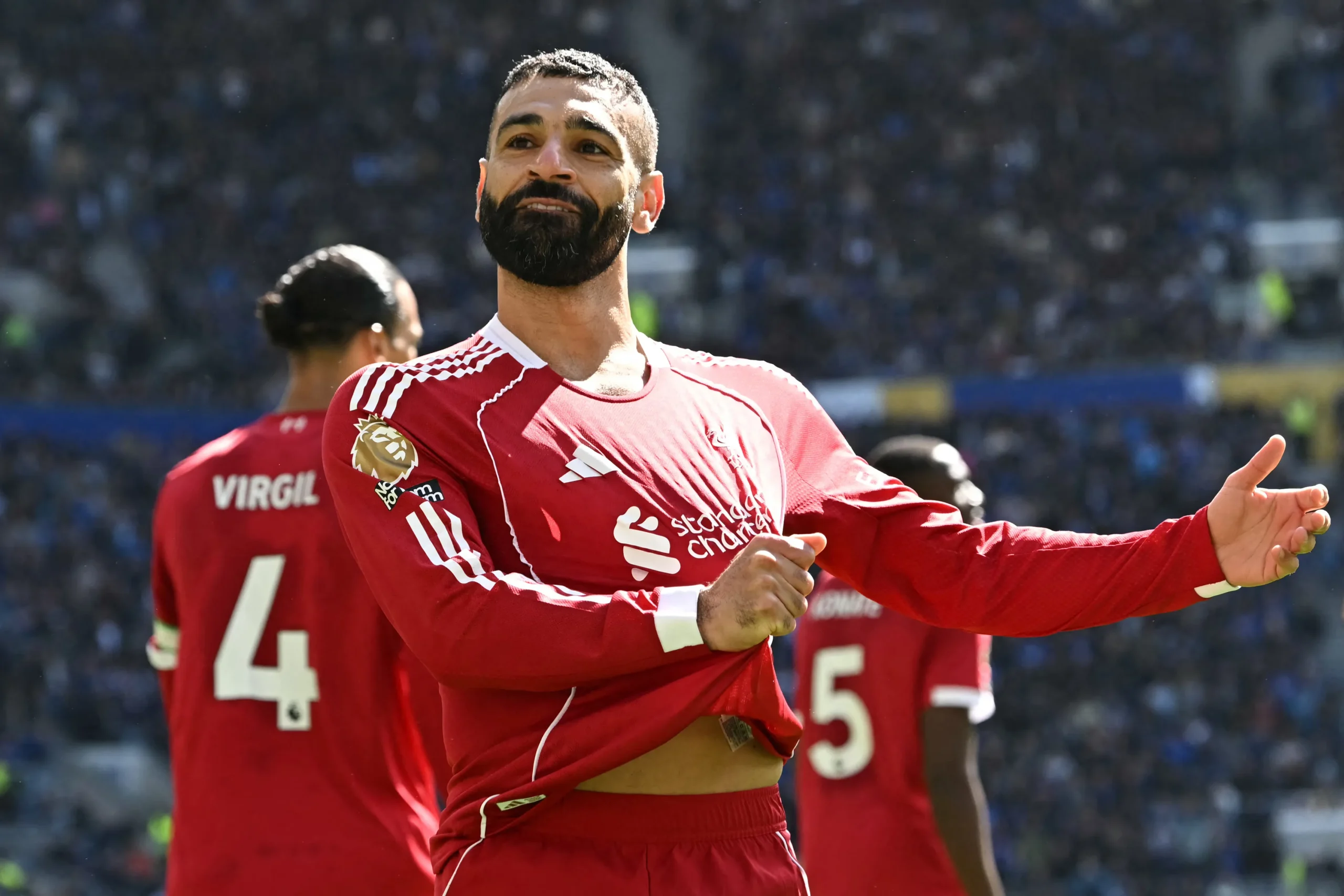 Mohamed Salah fait plier Everton, le nombre de buts en derby qui lui permet d&rsquo;égaler le record de Steven Gerrard