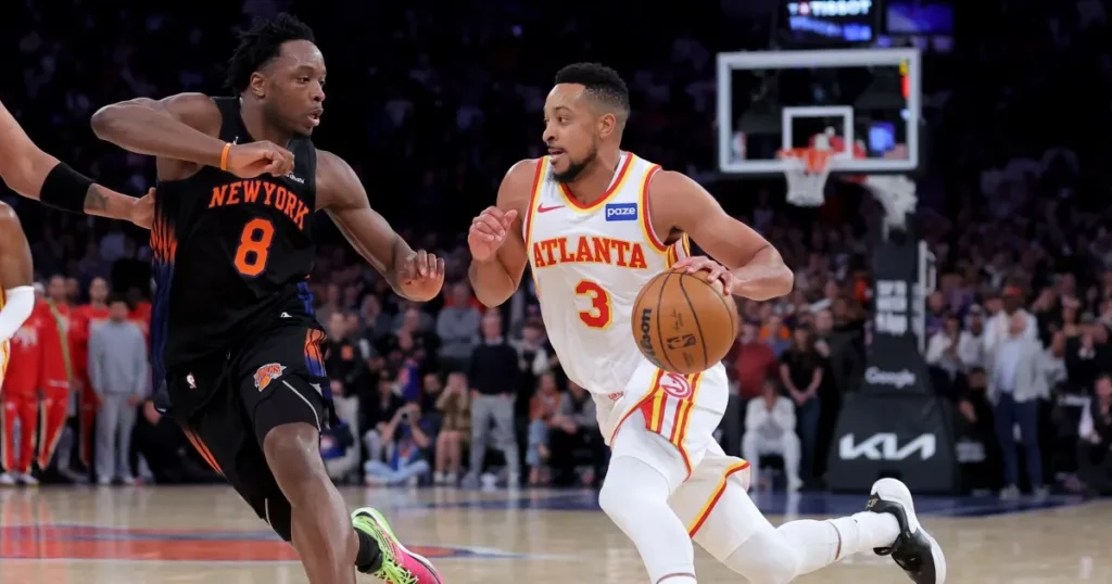 Match 2 des playoffs NBA : victoire des Hawks face aux Knicks, le nombre de points de CJ McCollum