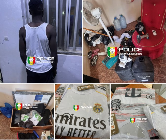 Malika : Un suspect arrêté après un vol à l'arraché ; un arsenal de cambriolage et des objets volés saisis chez lui