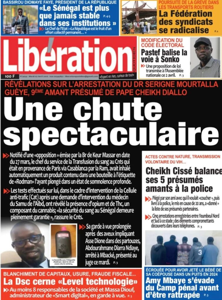 Découvrez les Unes des journaux sénégalais du mardi 07 avril 2026