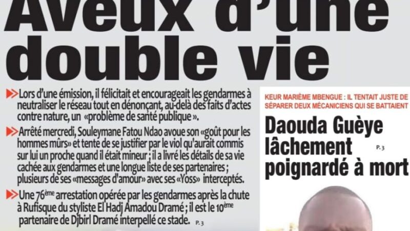 Découvrez les Unes des journaux sénégalais du vendredi 24 avril 2026