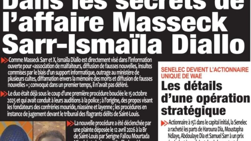 Découvrez les Unes des journaux sénégalais du lundi 27 avril 2026