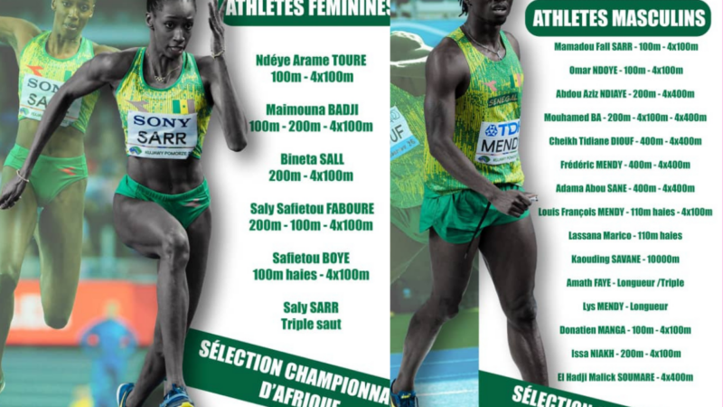 Athlétisme : la fédération sénégalaise dévoile sa sélection pour les Championnats d’Afrique 2026