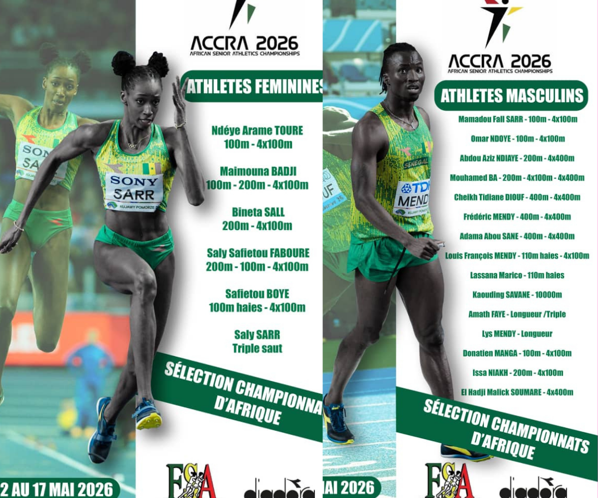 Athlétisme : la fédération sénégalaise dévoile sa sélection pour les Championnats d’Afrique 2026