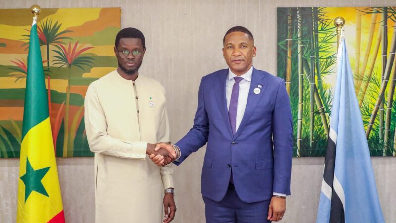 Sénégal – Botswana : Bassirou Diomaye Faye et Duma Boko veulent renforcer la coopération bilatérale