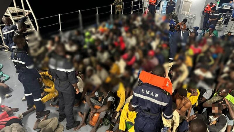 Saint-Louis : Une pirogue transportant plus de 150 migrants interceptée après une panne en mer