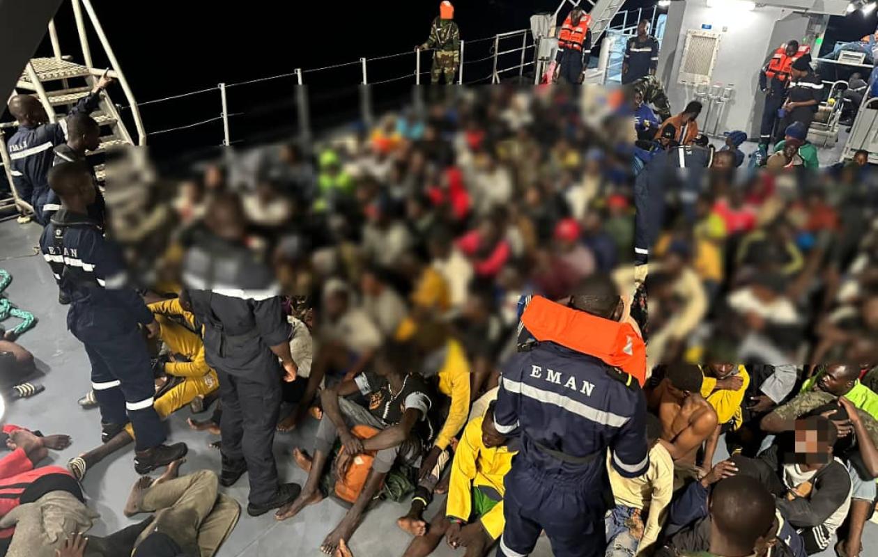 Saint-Louis : Une pirogue transportant plus de 150 migrants interceptée après une panne en mer