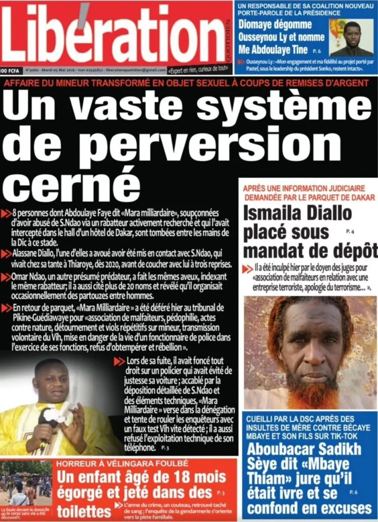Découvrez les Unes des journaux sénégalais du mardi 05 mai 2026