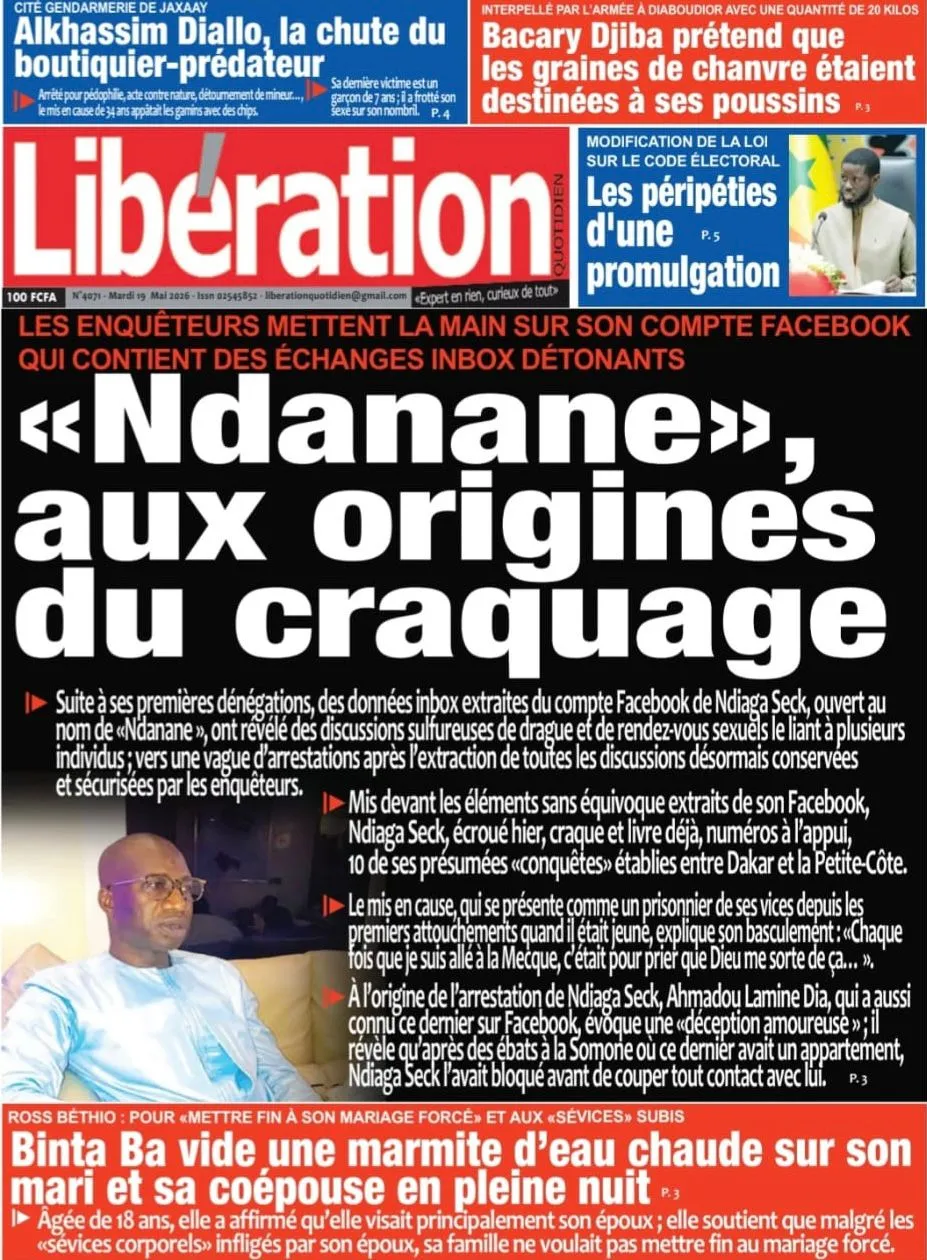 Découvrez les Unes des journaux sénégalais du mardi 19 mai 2026