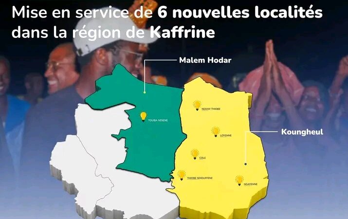 Électrification rurale : Jean Michel Sène procède à la mise en service de l’électricité dans six localités de Kaffrine