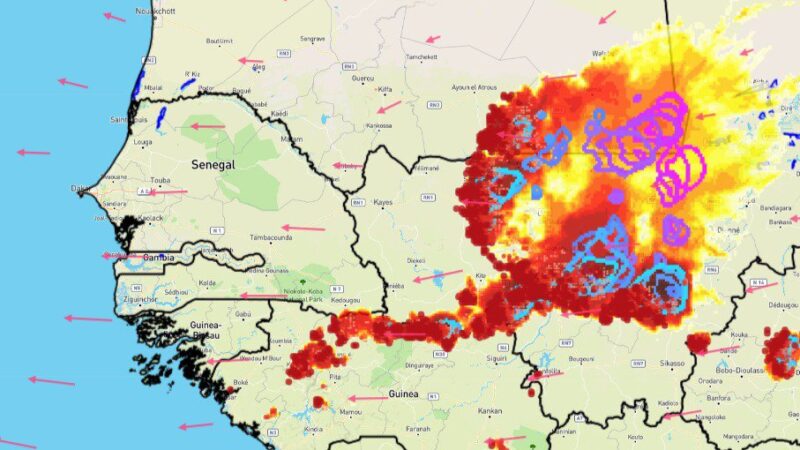 ANACIM alerte : pluies et vents forts attendus à l&rsquo;Est du Sénégal ce soir