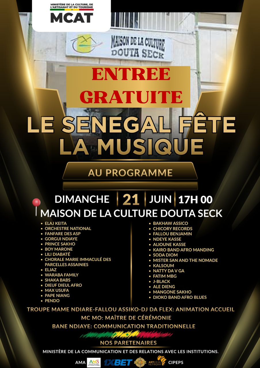 Fête de la Musique : concert gratuit ce soir à la Maison de la Culture Douta Seck