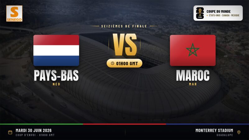 DIRECT – Mondial 2026 : Pays-Bas vs Maroc, suivez seizième de finale en live sur Senego