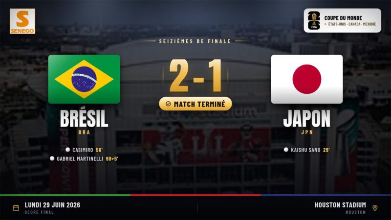 Brésil 2-1 Japon : Gabriel Martinelli arrache la qualification en fin de match