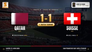 Qatar - Suisse (1-1) : premier match du groupe B, le résumé et les notes des joueurs (Mondial 2026)