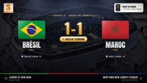 Brésil 1-1 Maroc : un nul qui fait les affaires des Lions en vue des 8es (Mondial 2026)