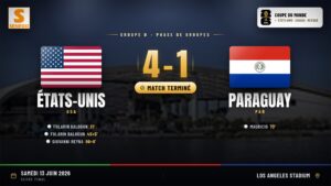 États-Unis – Paraguay (4-1) : Triplé de Balogun, le résumé du match et les notes des joueurs (Mondial 2026)