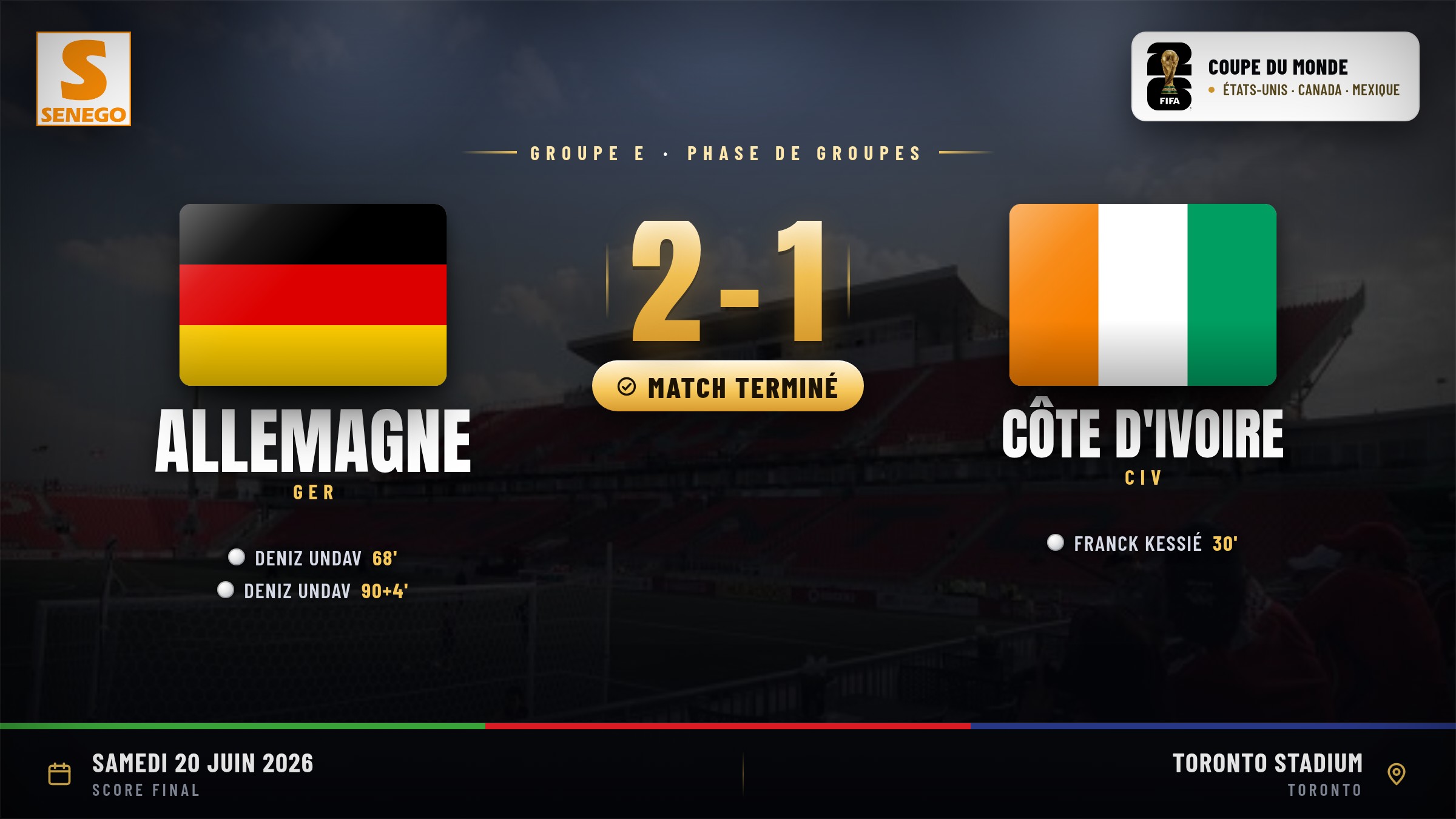 Allemagne – Côte d’Ivoire (2-1) : le doublé d’Undav renverse les Éléphants, le résumé du match et les notes des joueurs (Mondial 2026)