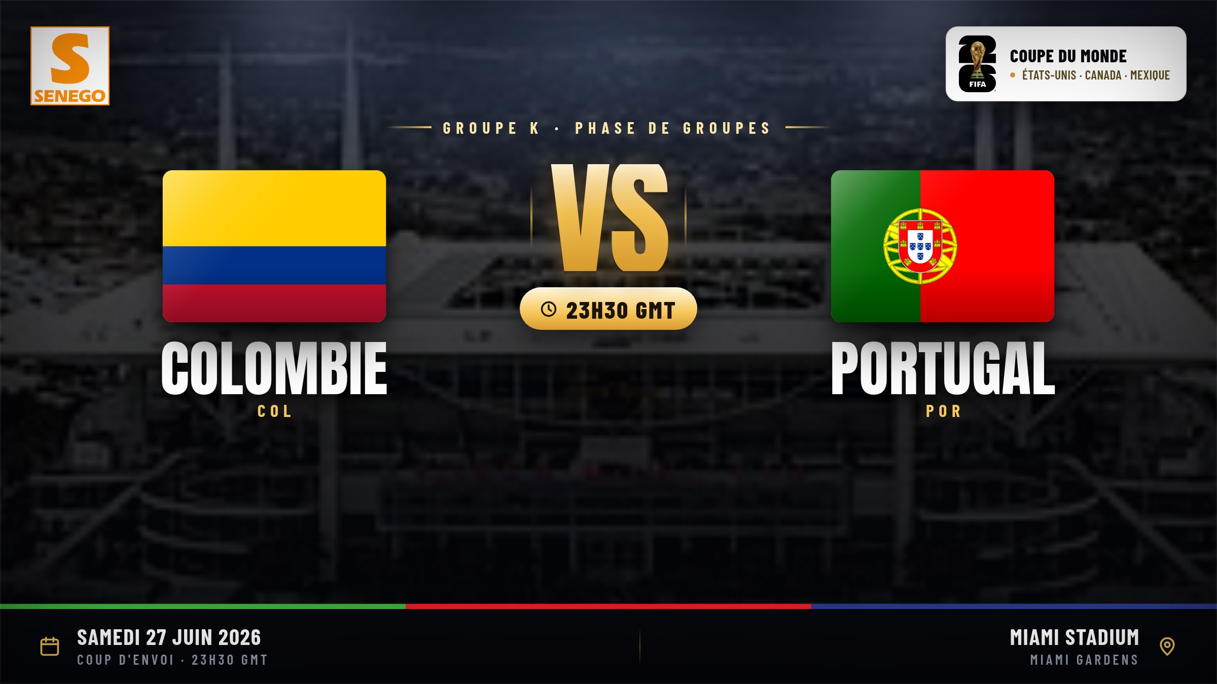 DIRECT – Mondial 2026 : Colombie vs Portugal, suivez le 5e match du groupe K en live sur Senego