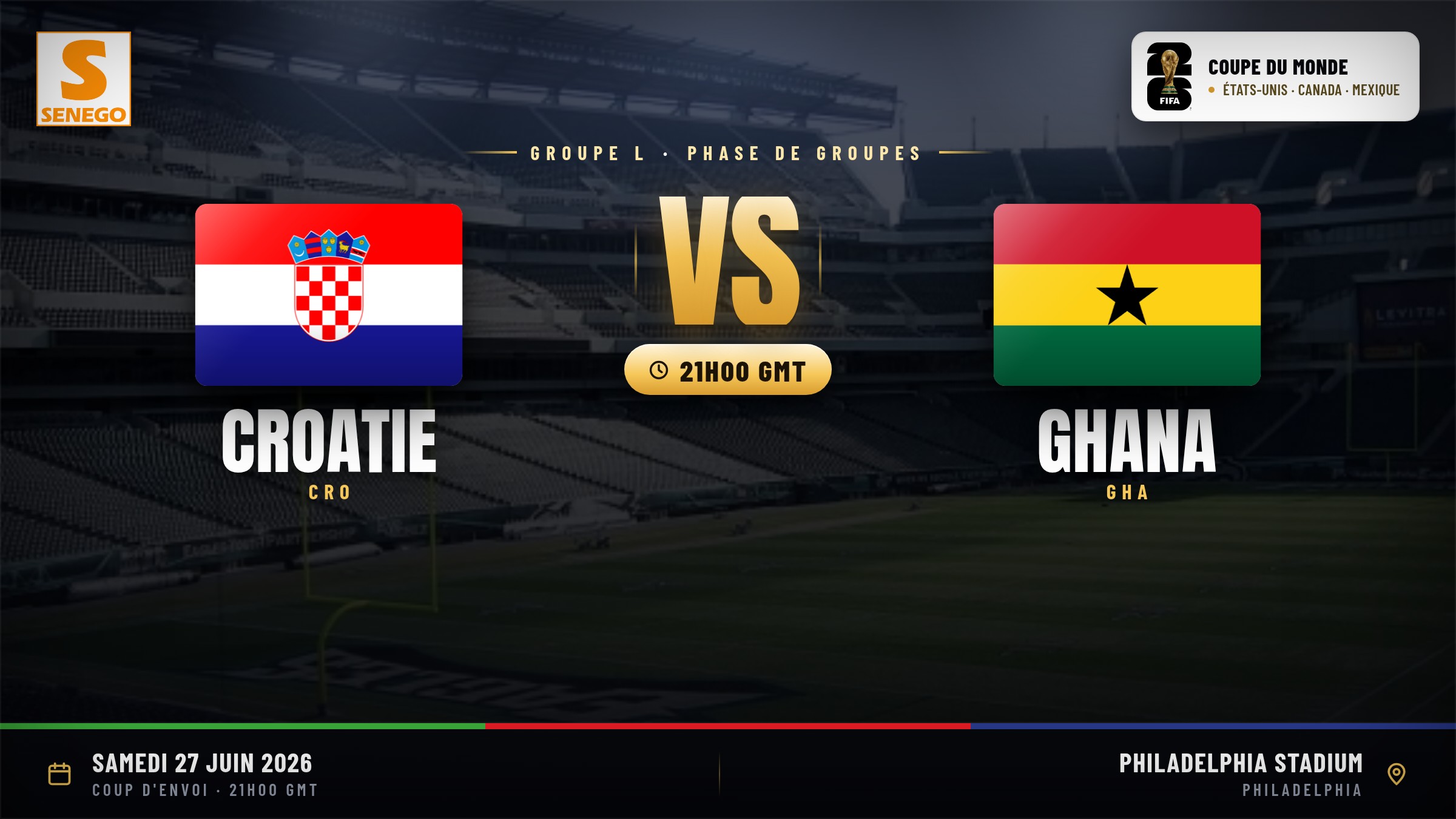 DIRECT – Mondial 2026 : Croatie vs Ghana, suivez le choc du groupe L en live sur Senego