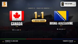 Canada - Bosnie-Herzégovine (1-1) : Larin répond à Lukic, le résumé du match et les notes des joueurs (Mondial 2026)