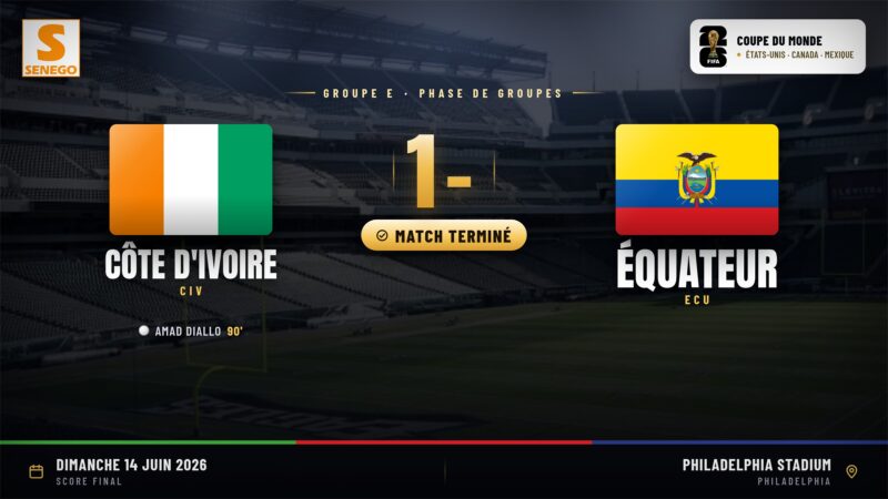 Côte d&rsquo;Ivoire – Équateur (1-0) : Amad Diallo délivre les Éléphants pour leur entrée en Coupe du monde 2026, le résumé et les notes