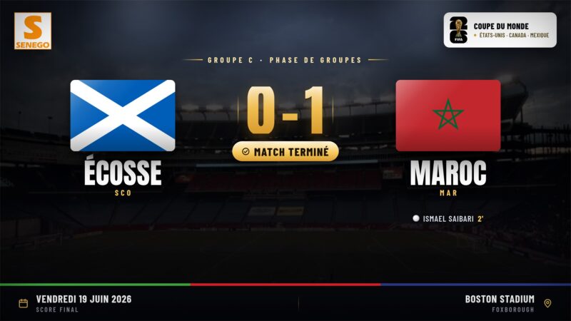 Écosse – Maroc (0-1) : Ismael Saibari offre la victoire aux Lions de l’Atlas en Coupe du monde 2026, le résumé et les notes des joueurs