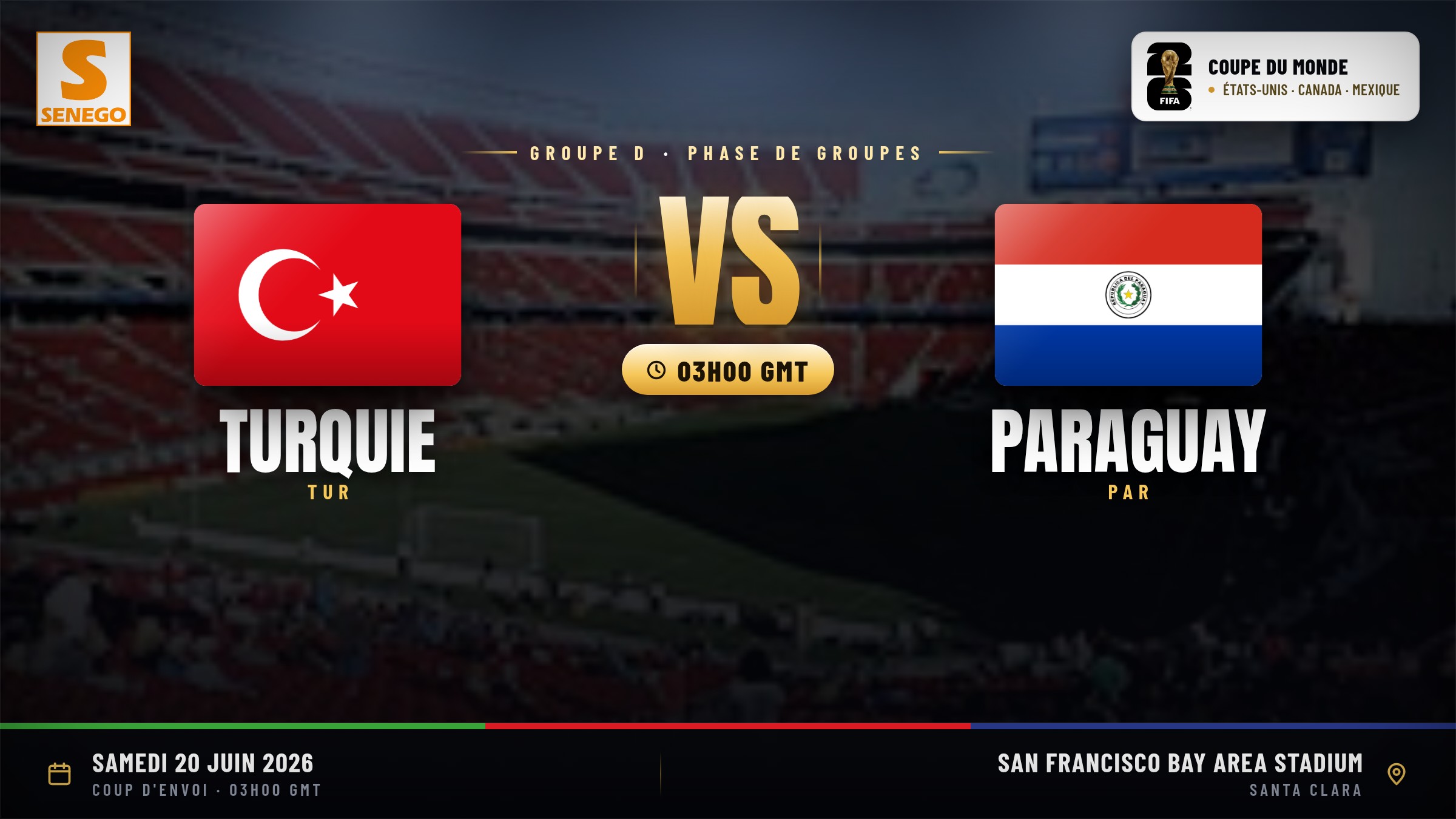 DIRECT – Mondial 2026 : Turquie vs Paraguay, suivez le 4e match du groupe D en live sur Senego