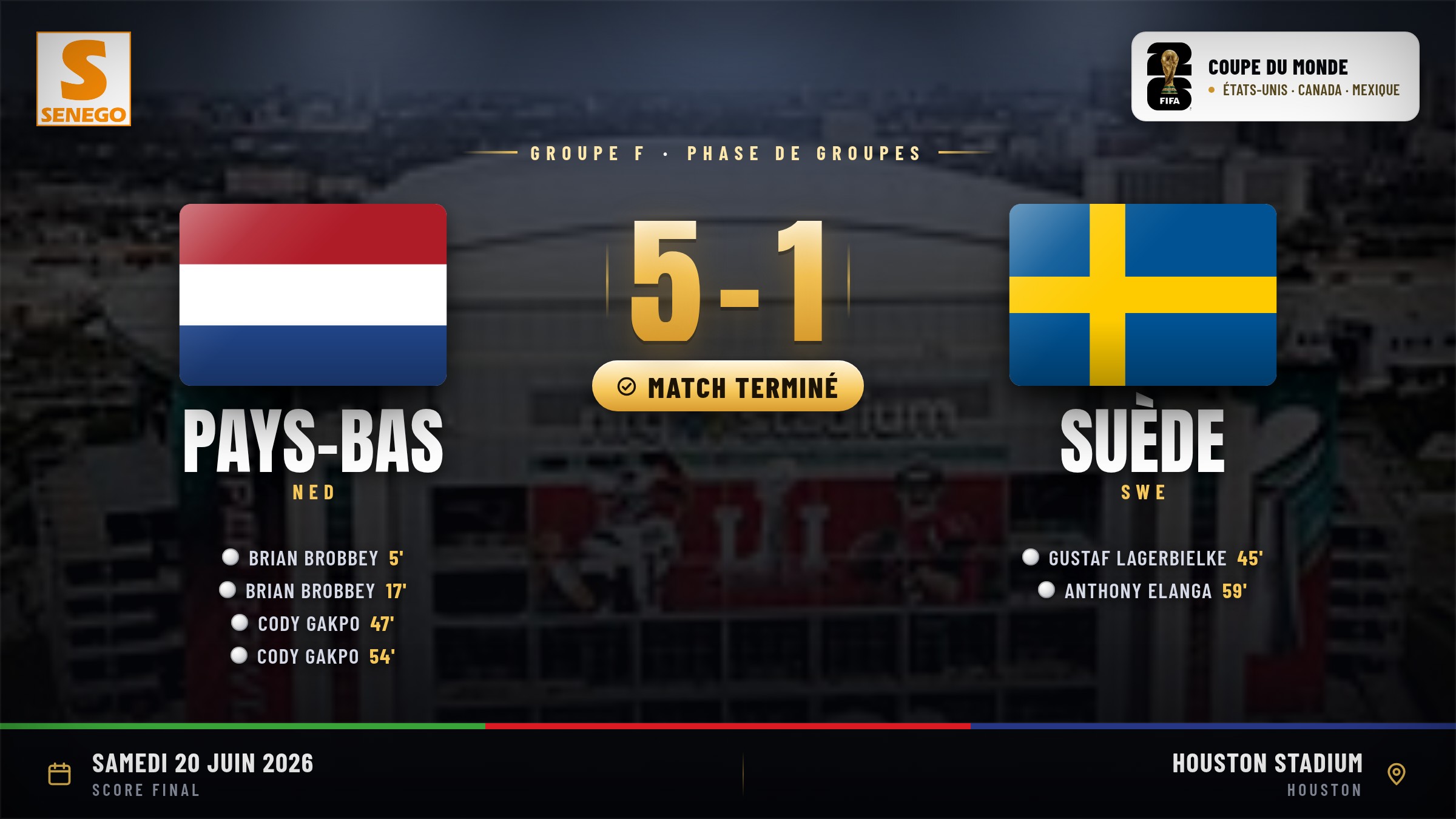 Pays-Bas – Suède (5-1) : 3e match du groupe F, le doublé de Brobbey et Gakpo, le résumé