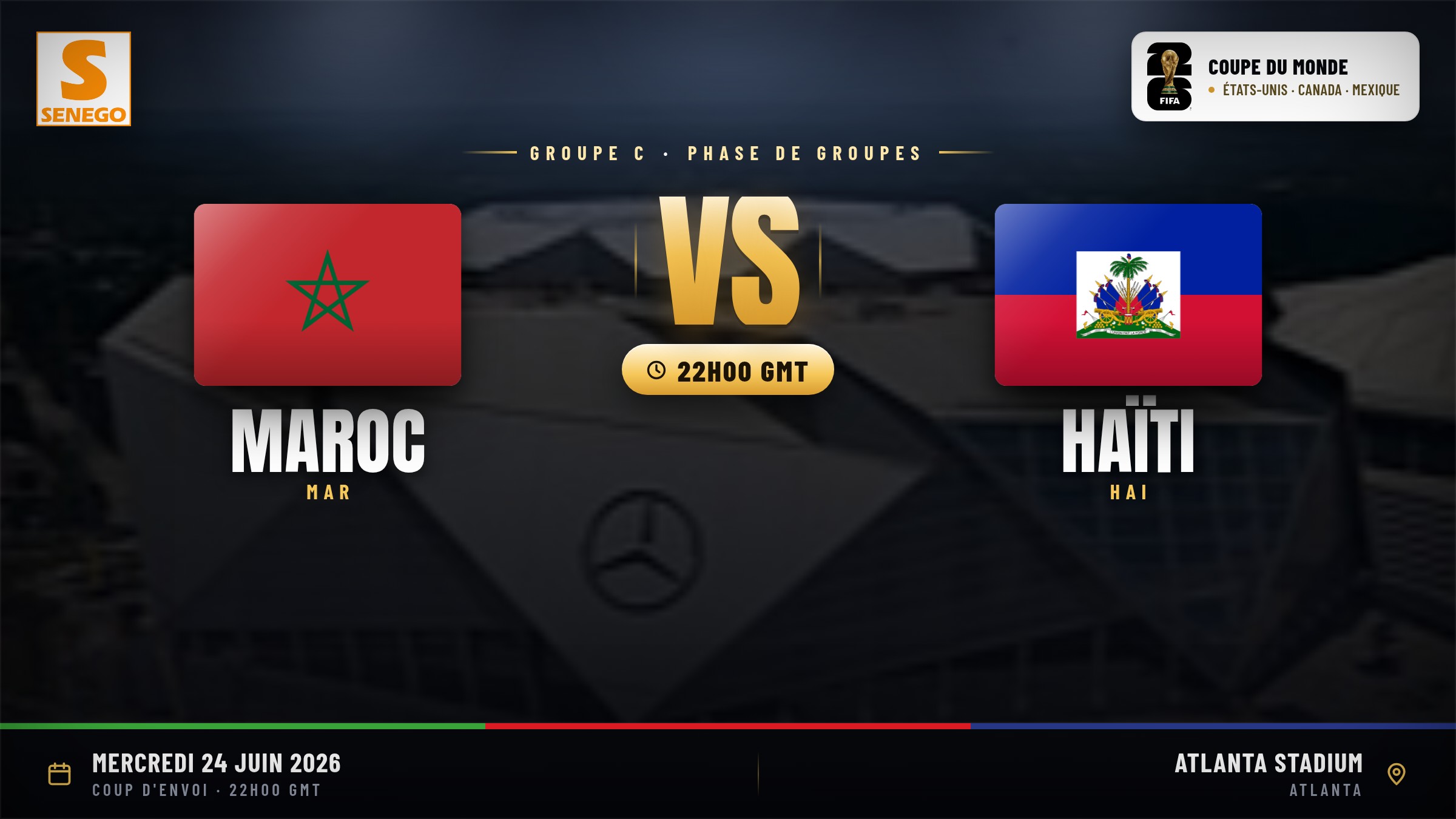 DIRECT – Mondial 2026 : Maroc vs Haïti, suivez le match décisif du groupe C en live sur Senego