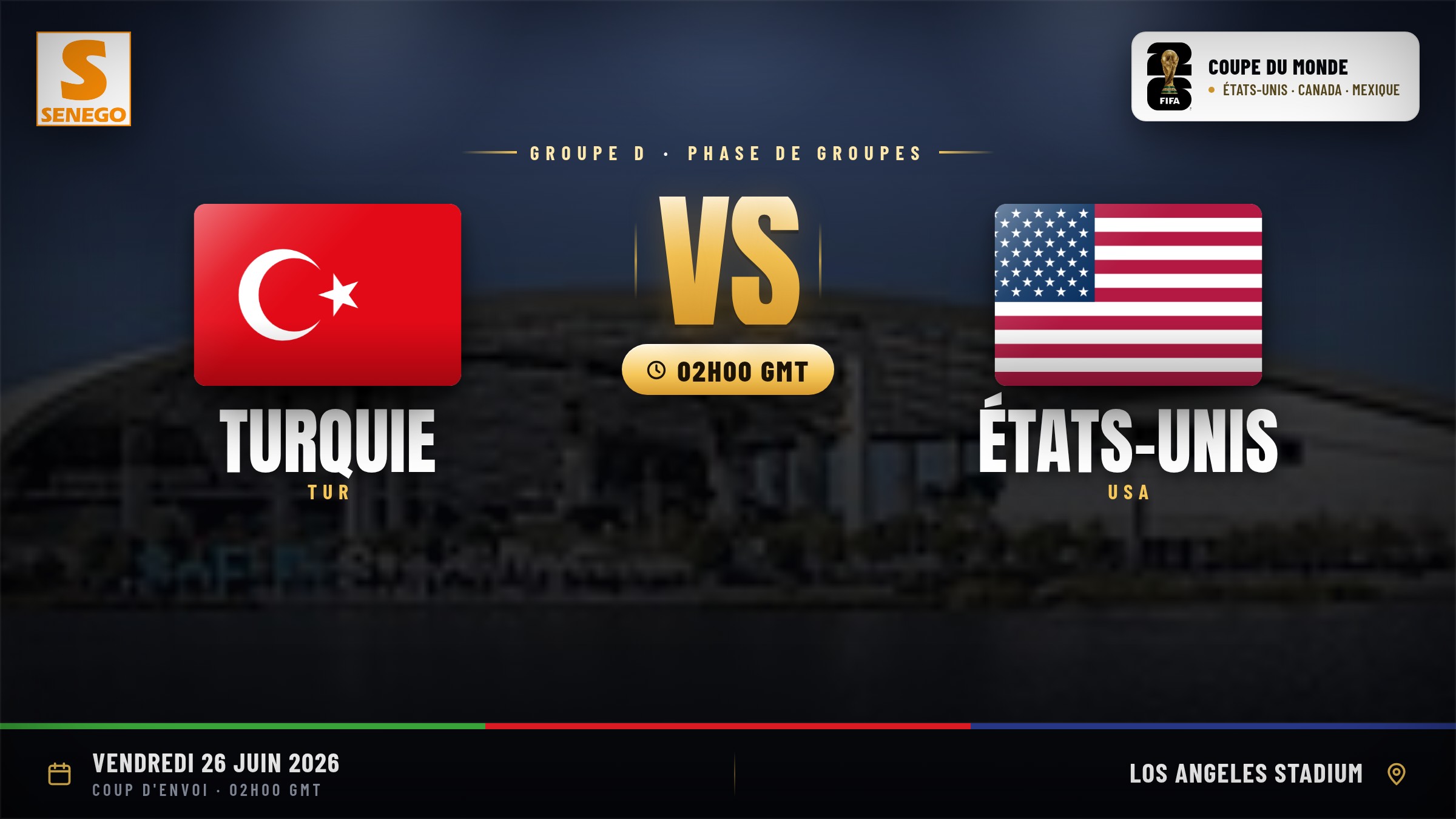 DIRECT – Mondial 2026 : Turquie vs États-Unis, suivez 6e et dernier match du groupe D en live sur Senego
