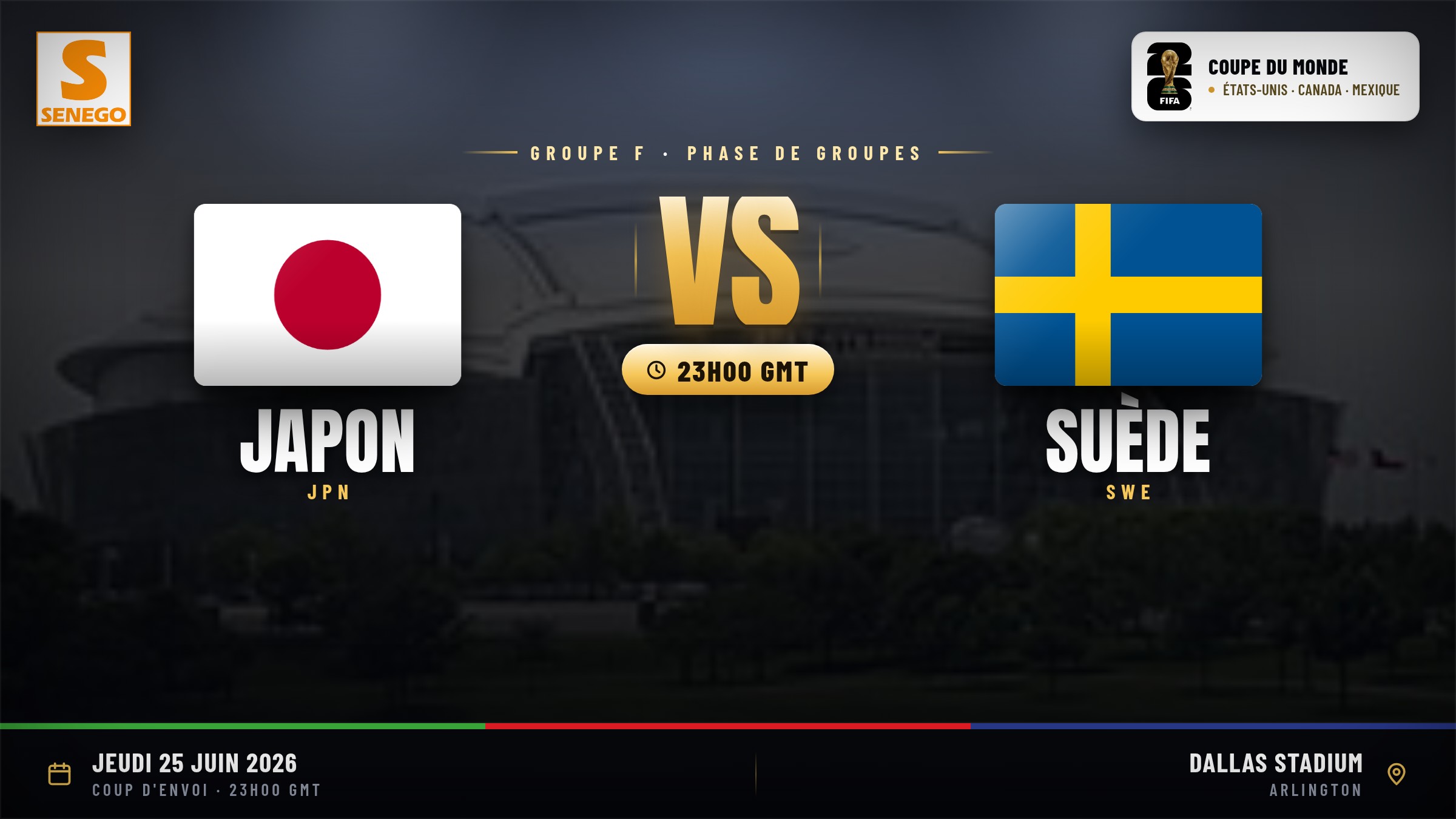 DIRECT – Mondial 2026 : Japon vs Suède, suivez le dernier match du groupe F en live sur Senego