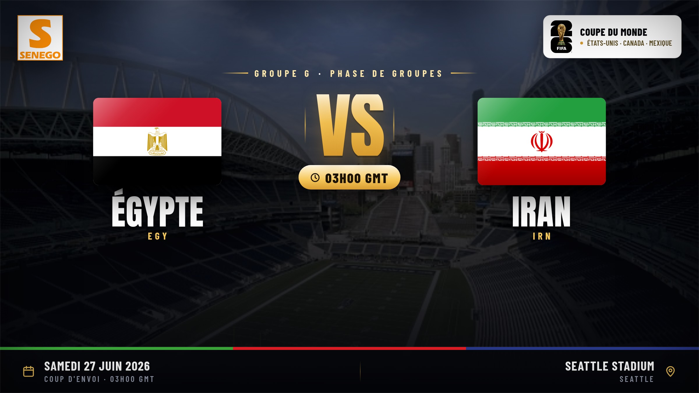 DIRECT – Mondial 2026 : Égypte vs Iran, suivez le 6e et dernier match du groupe G en live sur Senego