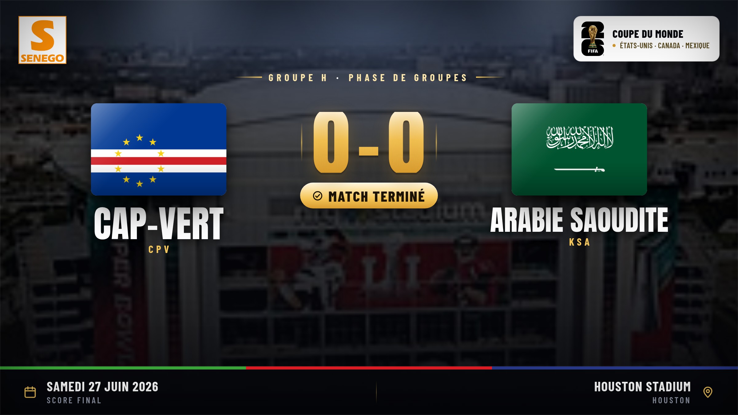 Cap-Vert – Arabie saoudite (0-0) : match nul décevant, le résumé et les notes (Mondial 2026)